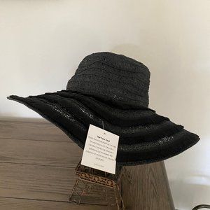 NEW- Stella & Dot Black Fringe Marina Hat